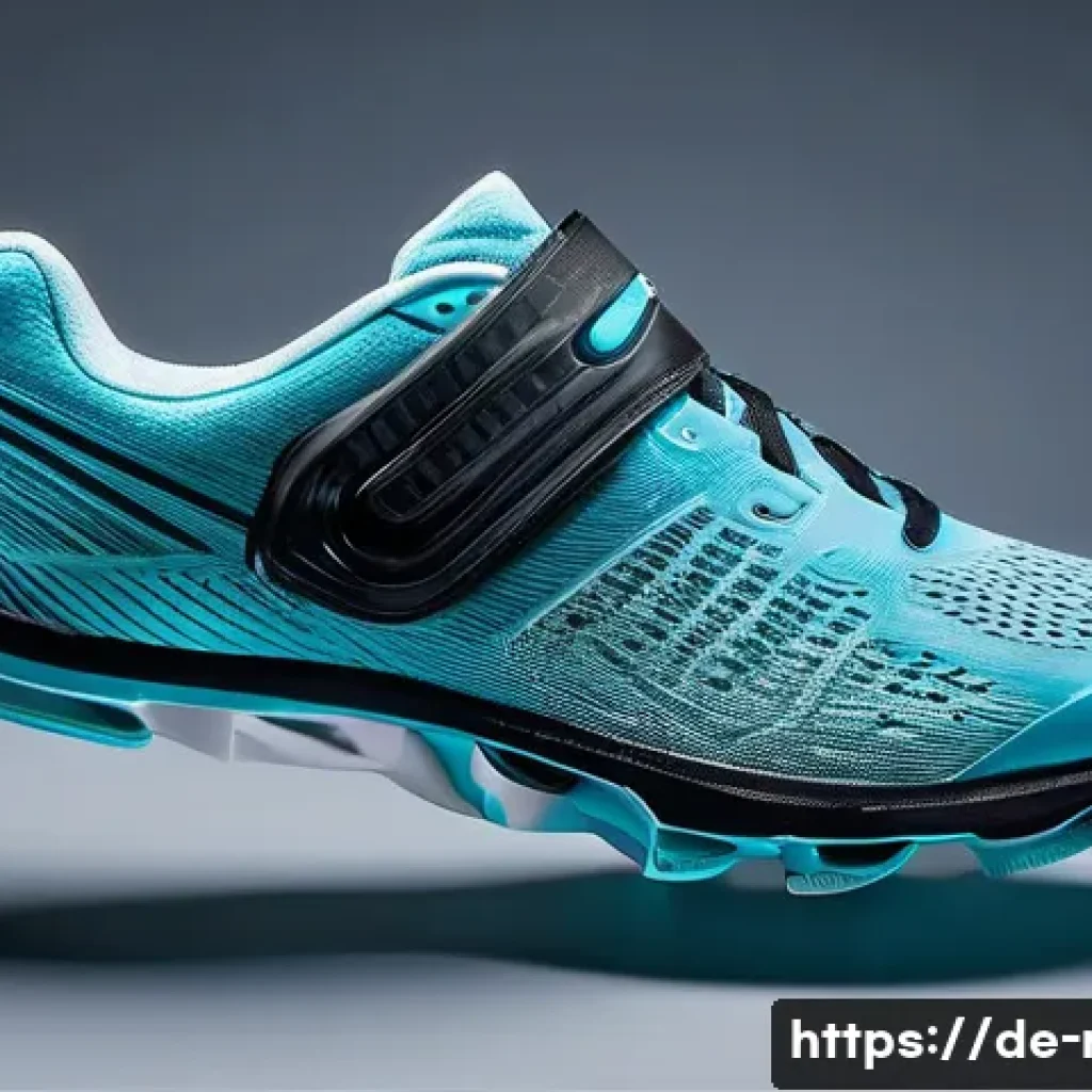 러닝화 힐드롭 수치 비교 - **Prompt:** A close-up, dynamic shot focusing on the lower leg and a modern running shoe (gender-neu...