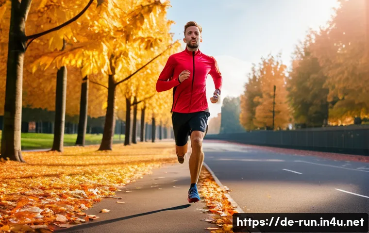 러닝 중급자 훈련 프로그램 - A focused advanced runner performing interval training on a modern outdoor track in a European city ...